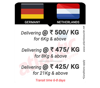 Airplane and cargo visuals showing fast international courier services