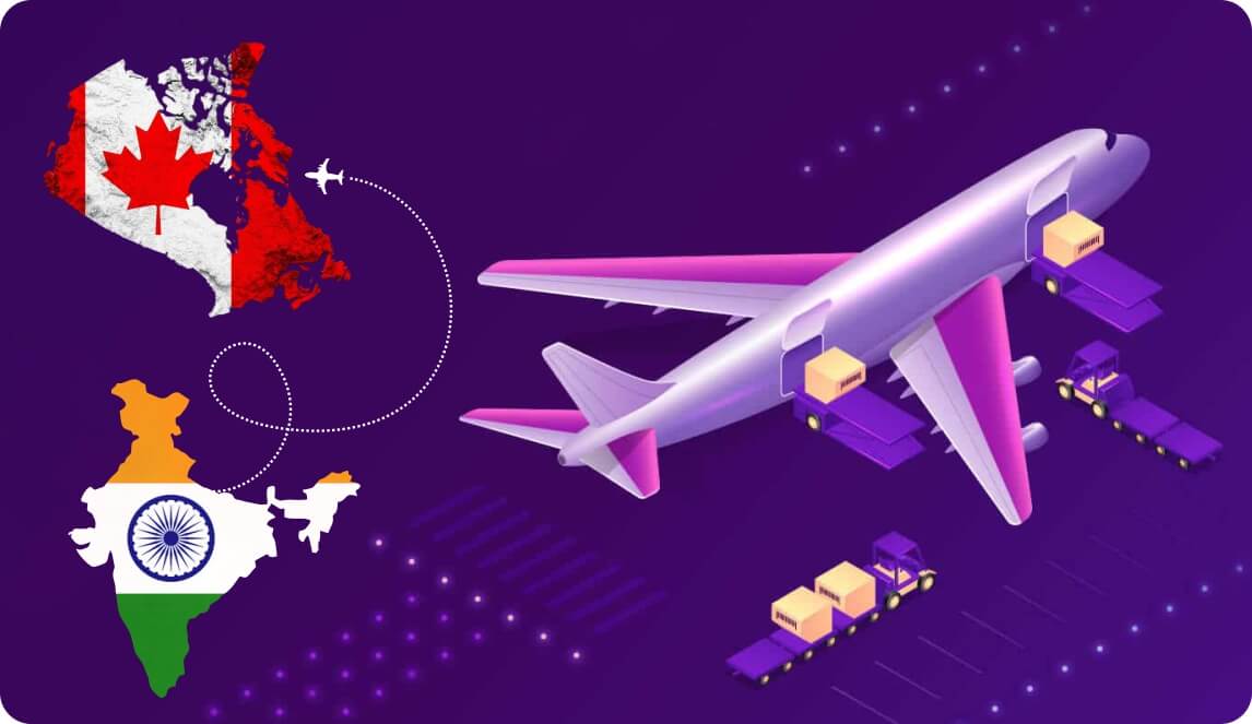 India to Canada Courier cost, time, and options